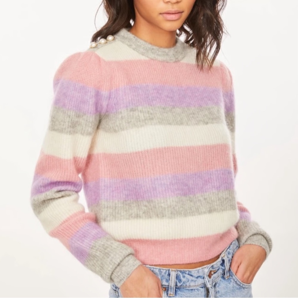 Generation Love Pink, Purple, and Gray Striped Sweater